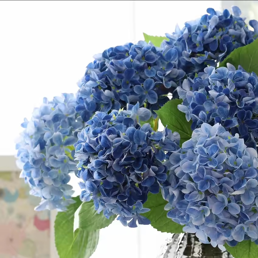 58cm Artificial Flowers Silk Hydrangea Bouque for Wedding Home Party Living Room Table Decoration Accessories