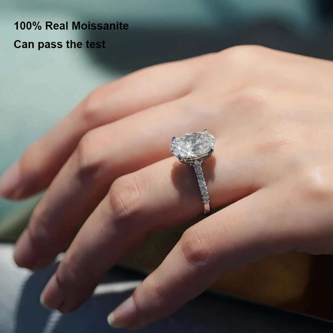 BXINY 1/2/3/4CT Oval Cut Moissanite Rings S Sier D Color VVS Lab Dia For Women Wedding Bands Fine Jewelry GRA Certified