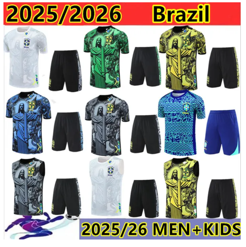 2025 2026 brazil tracksuit soccer jersey G.JESUS COUTINHO brasil Camiseta de futbol RICHARLISON 25 26 Brazil football shirt maillot kids kit training suit