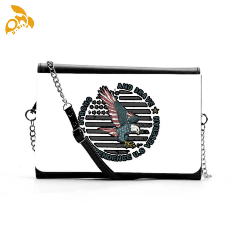 Free delivery.Fashion designers customize lightweight high-quality full-print multi-functional shoulder bags in white and black