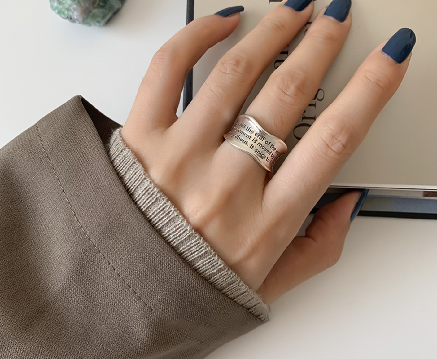 Small niche design 925 pure silver cool style ring, women's non fading retro heavy industry ring accessories wholesale 22001012