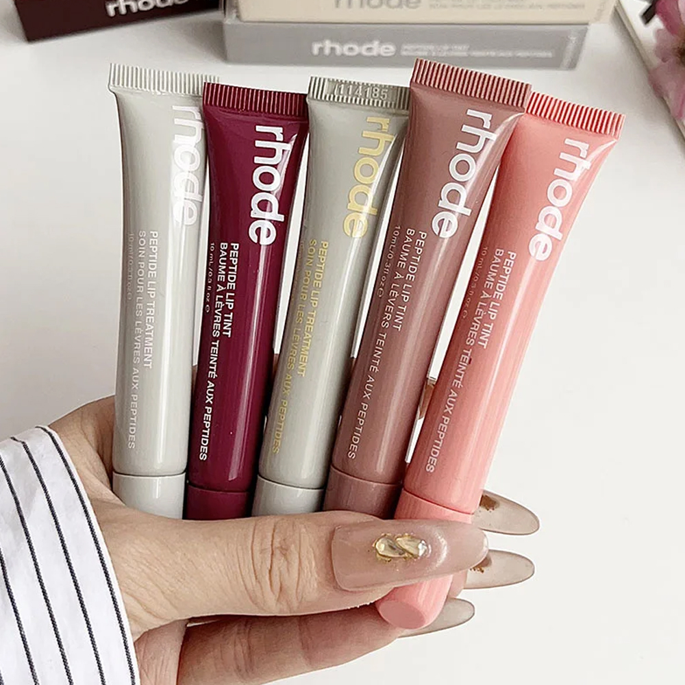 RHODE Makeup Lip Gloss Lip Plumper Liquid Lipstick 10ml Toast Espresso Raspberry Jelly Bean peppermint glaze Lip balm Moisturize Shiny Glitter Lipglos