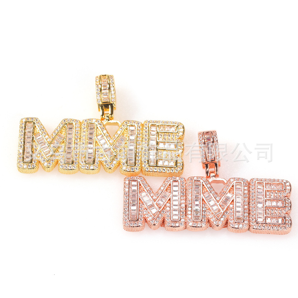 Iced Out Custom Name Necklace Double Layer Personalized Diamond Letter Pendant Stainless Steel Gold Chain Nameplate Jewelry Gift 250221