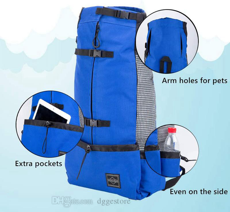 Dog Carrier Adjustable Pet Dogs Backpack for Small Medium Large Doggy Puppy Handbag Extra Pockets, Bike Hiking Motorcycle Convenient for Travel Blue X