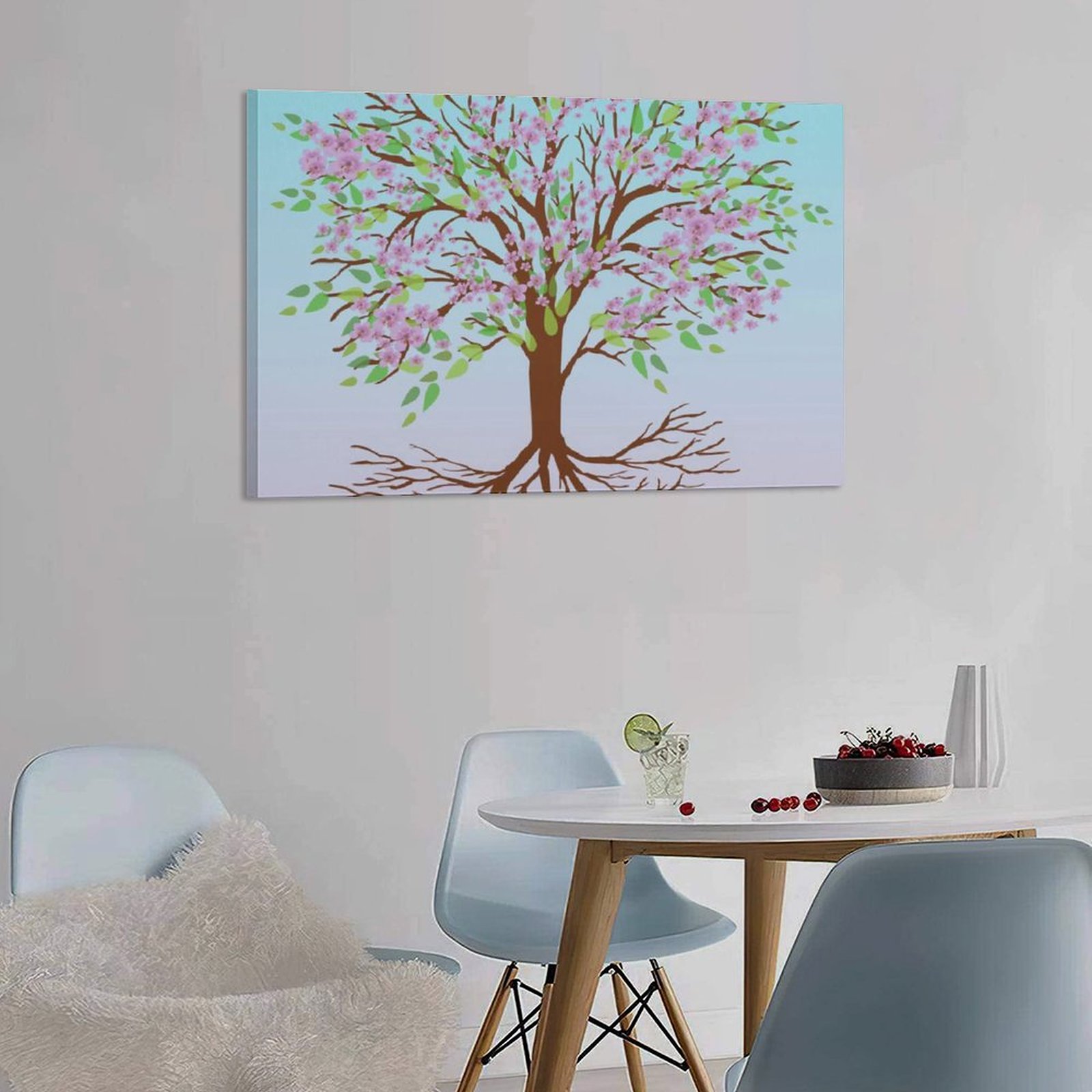 Home Decor Luxury Hanging Picture-Rectangle Plant Spring Tree of Life Frame-style Canvas Prints Wall Painting Wall Art Decor Print Picture Paintings f