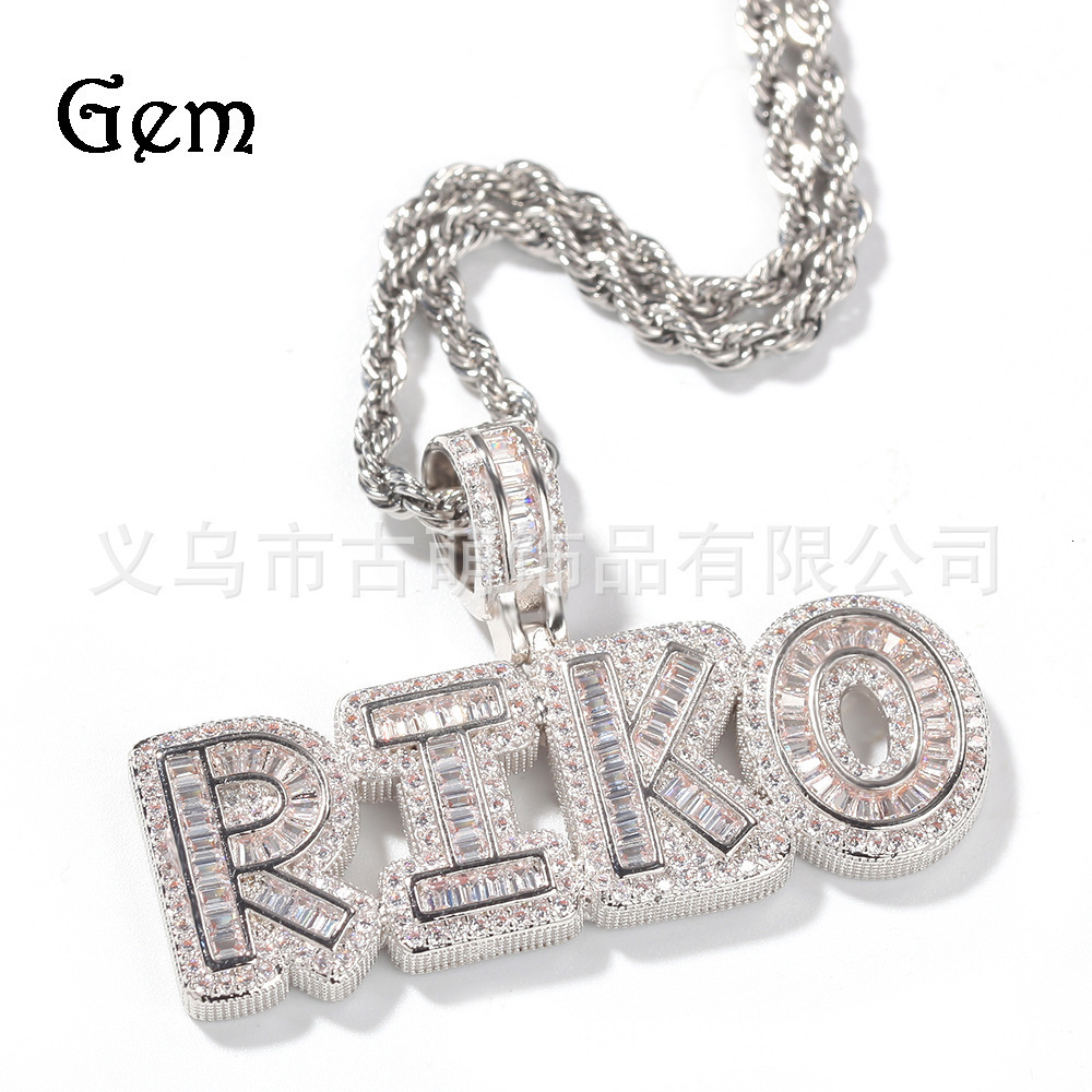 Iced Out Custom Name Necklace Double Layer Personalized Diamond Letter Pendant Stainless Steel Gold Chain Nameplate Jewelry Gift 250221
