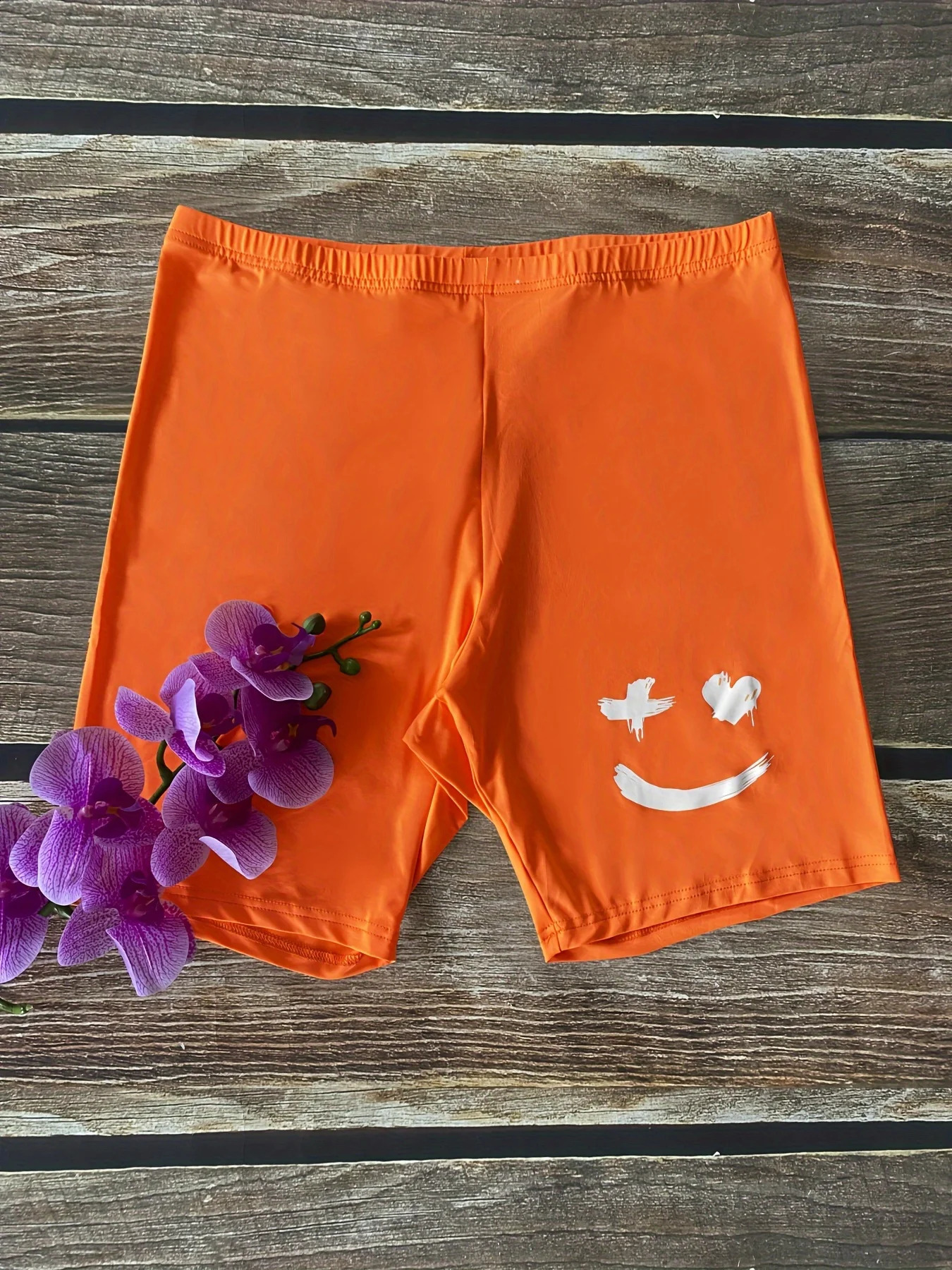 Plus Size Alphabets Expression Print TwoPiece Set Crew Neck Short Sleeve Top and Shorts Outfits with 250516Z