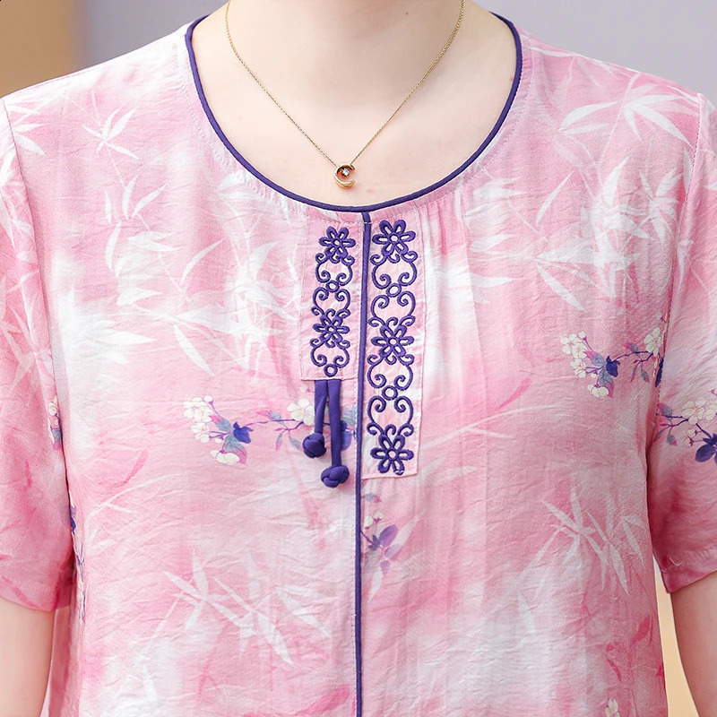 Floral Serenity Collection LinenCotton Lounge Set Versatile Natural Aesthetic Work Resort Plus Size 2025 Summer Loose Suit 250516Z