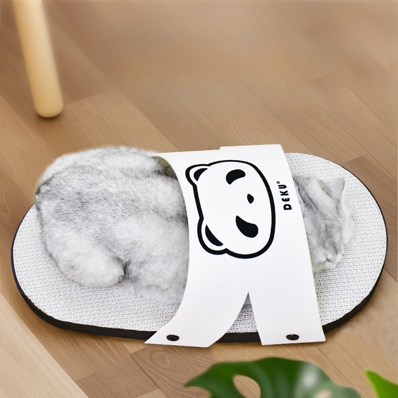 Slipper-Shaped Cat Scratcher with Cozy Felt Arch & Durable Kraft Paper Base - 50x27x18cm (19.7''x10.6''x7.1'')