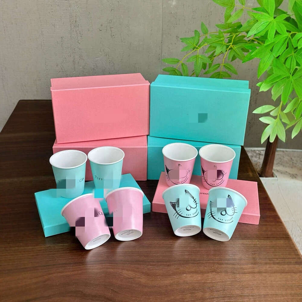 Home Classic Blue Bone Ceramic Water Handheld Mug Drinking Mouth Cup Gift Box Set 12315