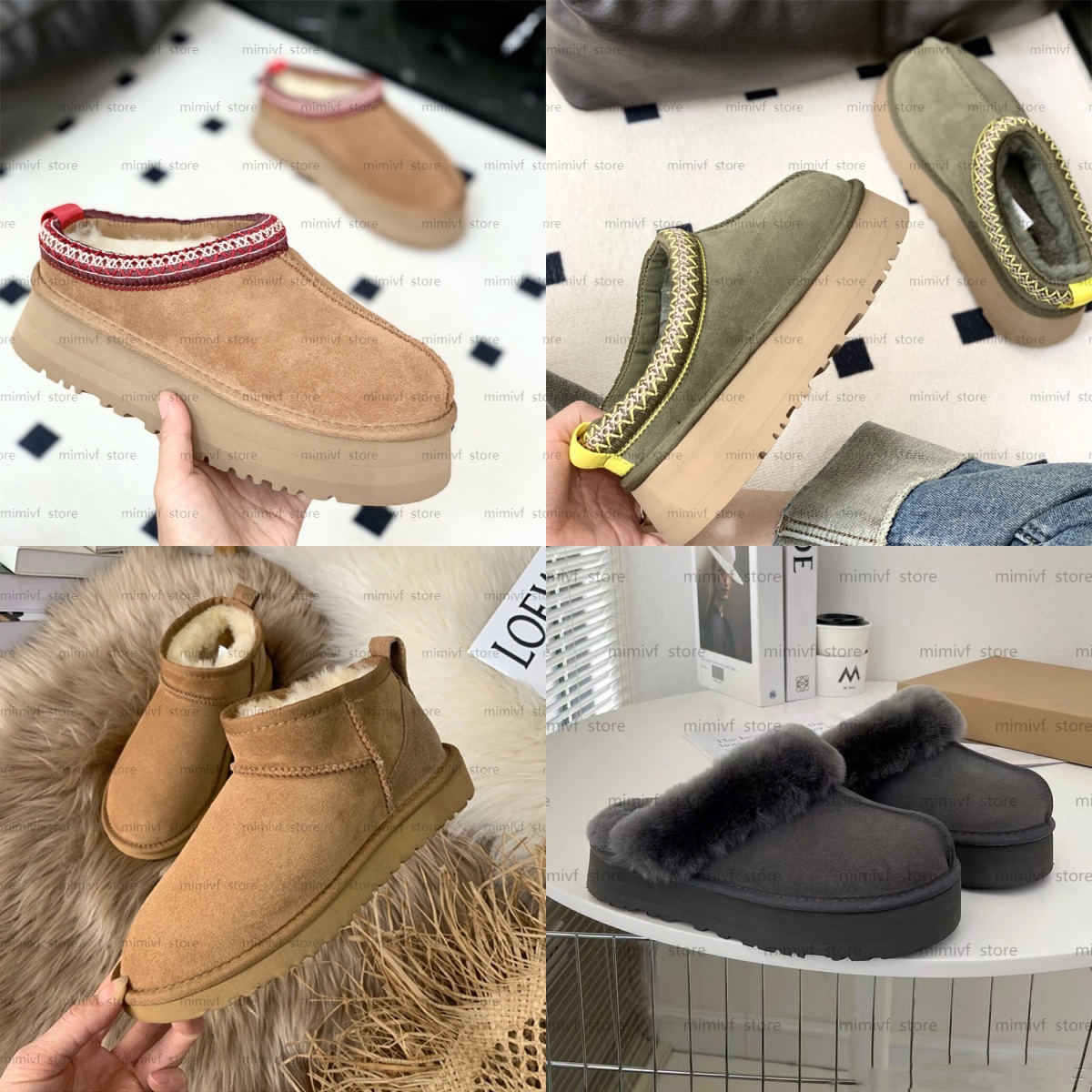 Designer Women Snow Boots Tazz Slippers Mustard Seed Mini Boot Platform Indoor Australia Tasman Slipper Fluffy Slip-on Winter Lazy Fur Booties wi