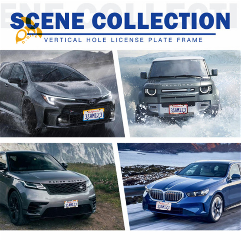 Vertical hole holder (two-piece set) made of stainless steel, easy to install, suitable for holiday gift giving, with a beautiful license plate frame 