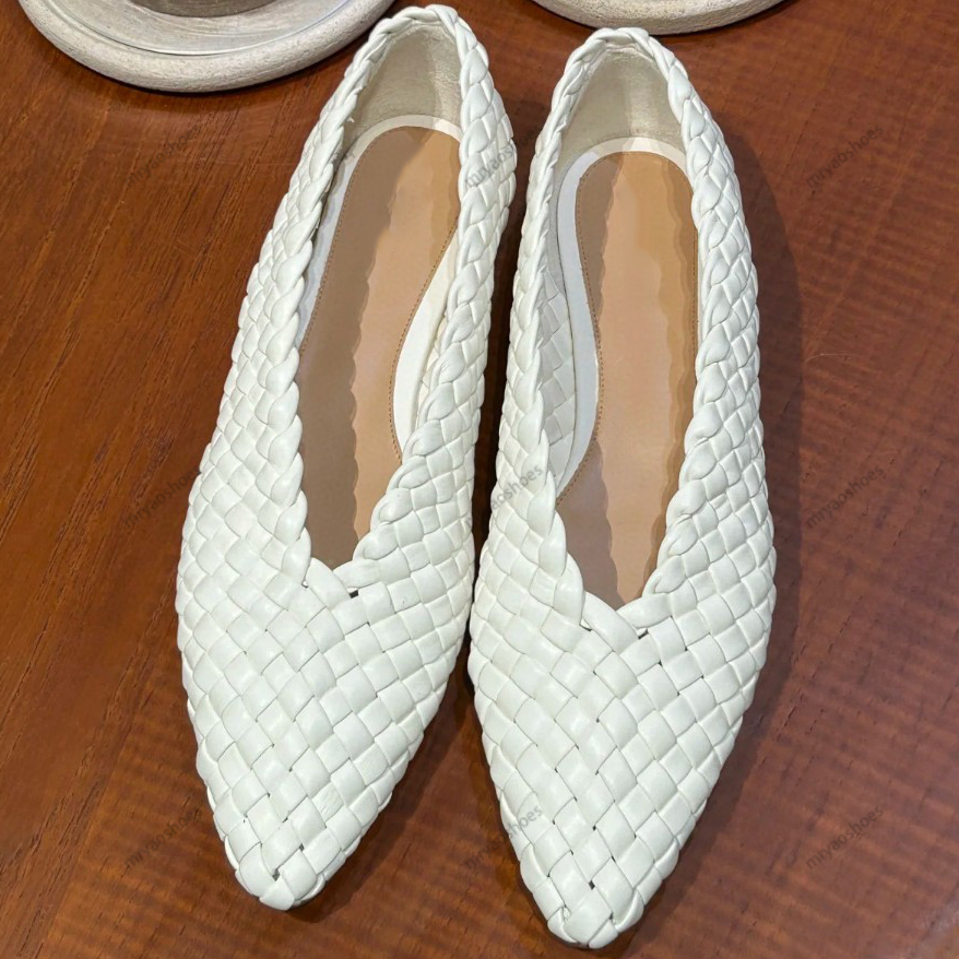 10A Famous Designers Women Dress Shoes Luxury Sandals Genuine Leather knit Loafers Pointed Toes Flat Heel Slip-On Anti-slip Shoes 35-42 With Box Top Quality