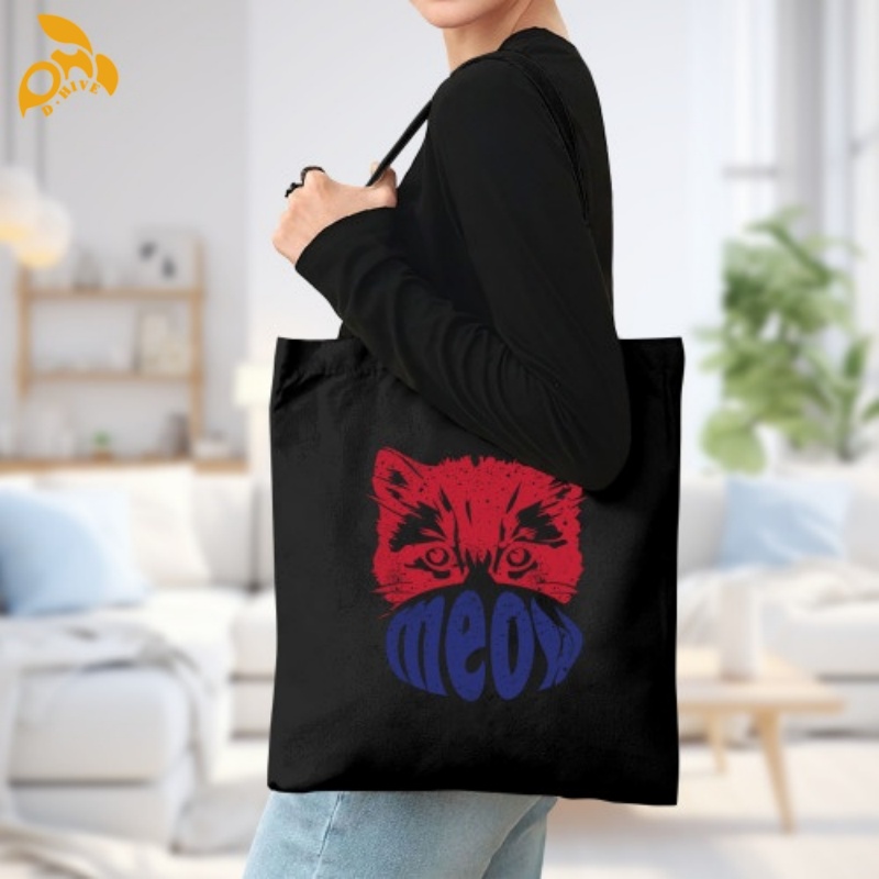 Free shipping. designers customize lightweight high-quality white and black full-print canvas tote bags