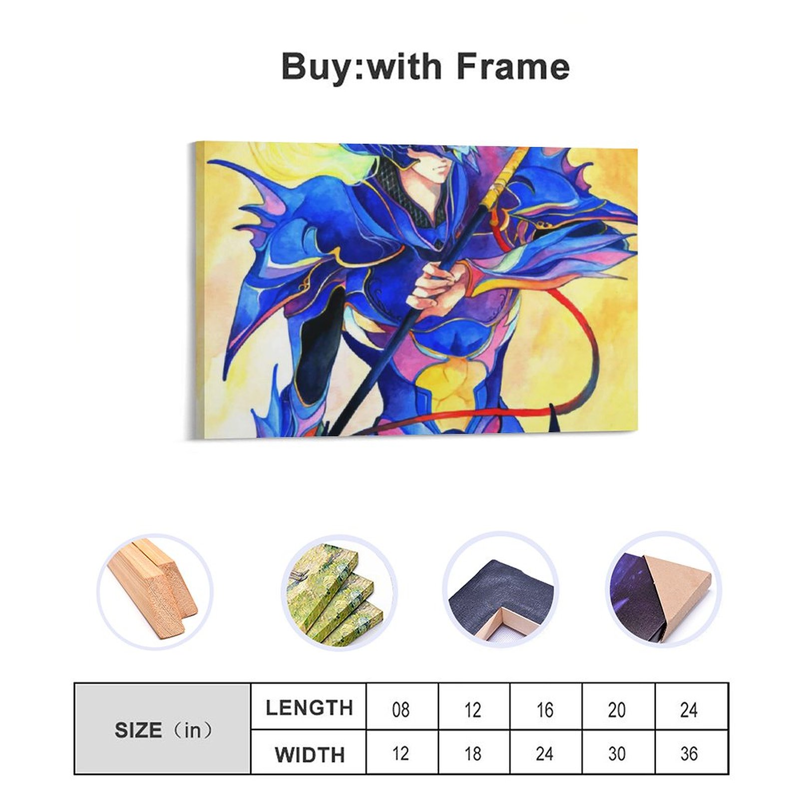 Home Decor Luxury Hanging Picture-Rectangle Game Final Fantasy Knights Warrior Frame-style Canvas Prints Wall Painting Wall Art Decor Print Picture
