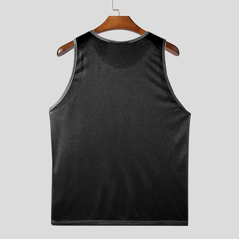 Summer Mens Clothing Knit Hollw Out Tank Tops O Neck Sleeveless Mesh Sexy Solid Color Vest Breathable Knitwear S-3XL 250519