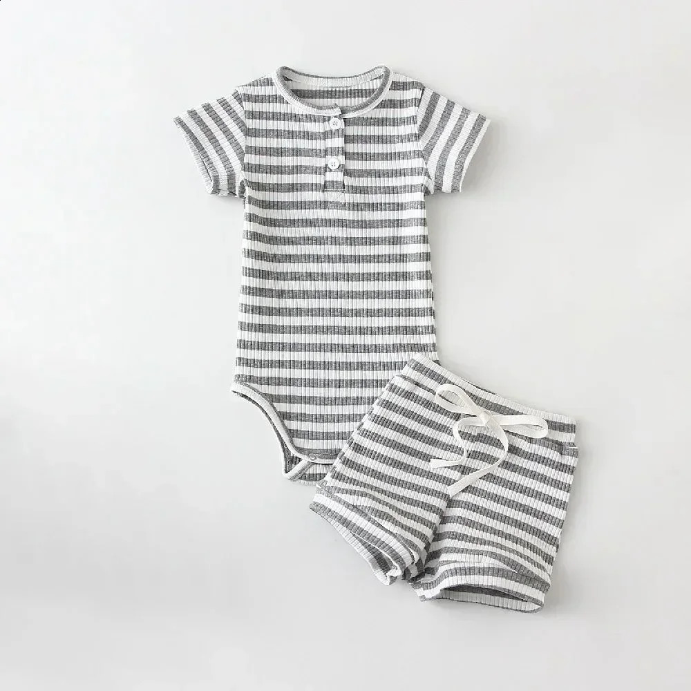 2Pcs Summer Baby Boy Clothing Sets Short Sleeve Bodysuit Shorts Fashion born Clothes 250517z