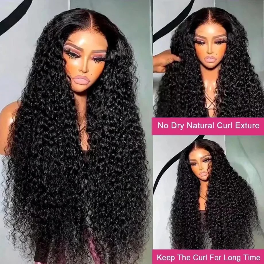 Transparent 250% Density Water Culry 360 Full Lace Frontal Wig Human Hair 40Inch Deep Wave 13x4 13x6 Hd synthetic Lace Front Wig For Women - view 4