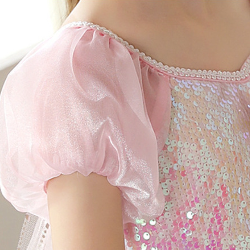 DISNEY infant designer clothes toddler designer clothes Princess Elsa Princess dress girls summer little girl rainbow dress children's day perfor