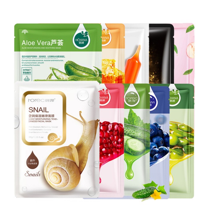 Bisu Tang Fruit and Plant Facial Mask Mixed-Pack 50Pcs