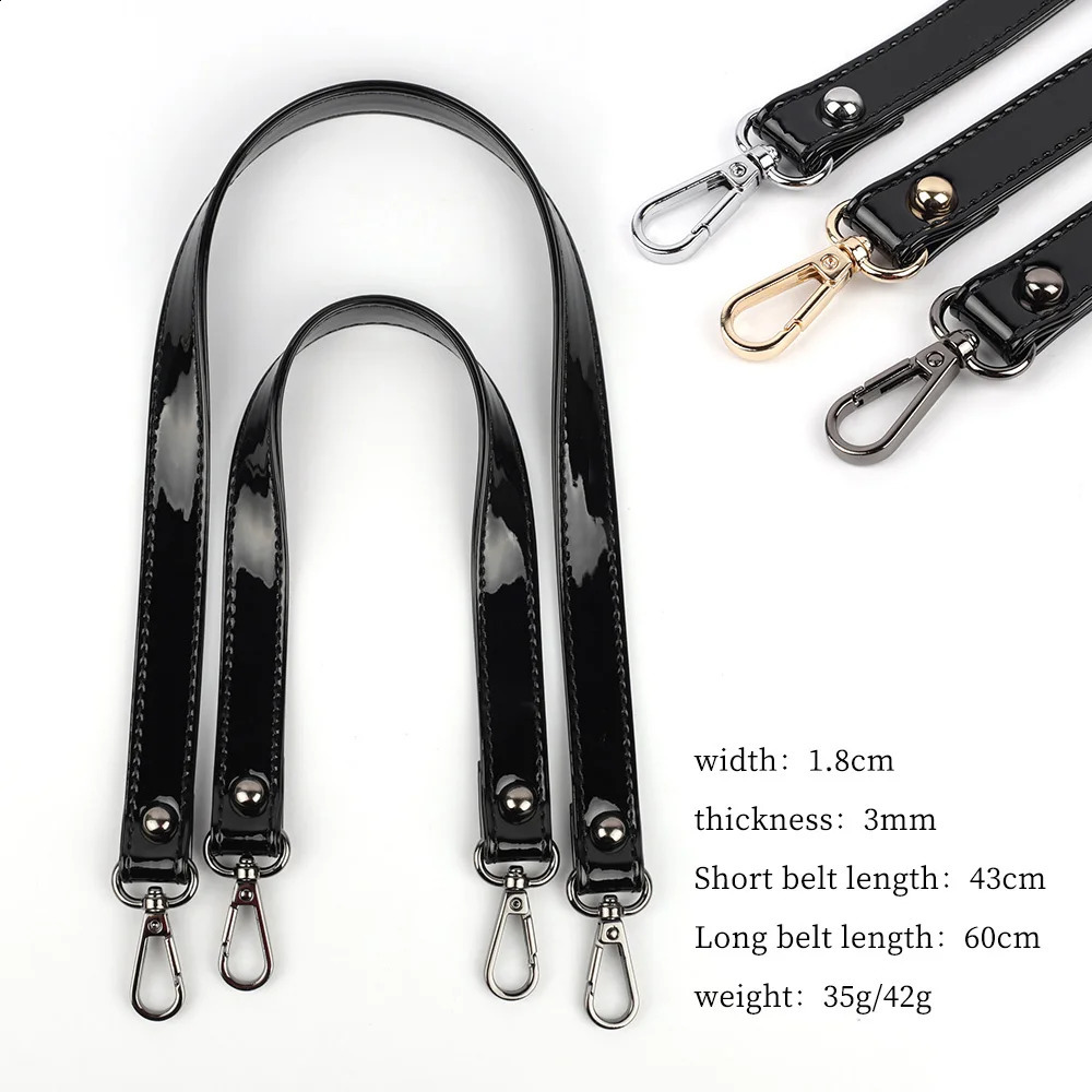 PU Leather Balck Shoulder Strap Patent Leather Handbag Bag Strap DIY Replacement Belts Handle Bag Accessories 250521