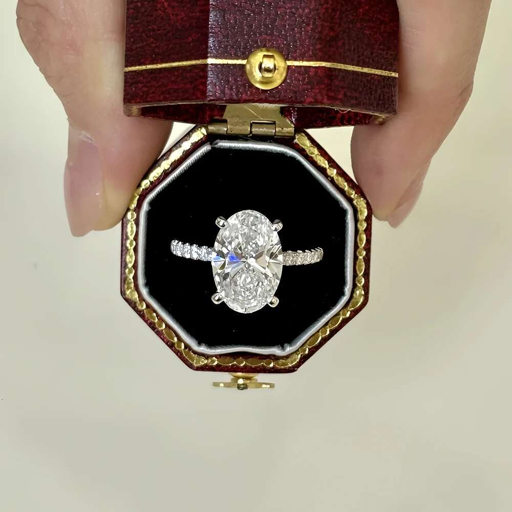 BXINY 1/2/3/4CT Oval Cut Moissanite Rings S Sier D Color VVS Lab Dia For Women Wedding Bands Fine Jewelry GRA Certified