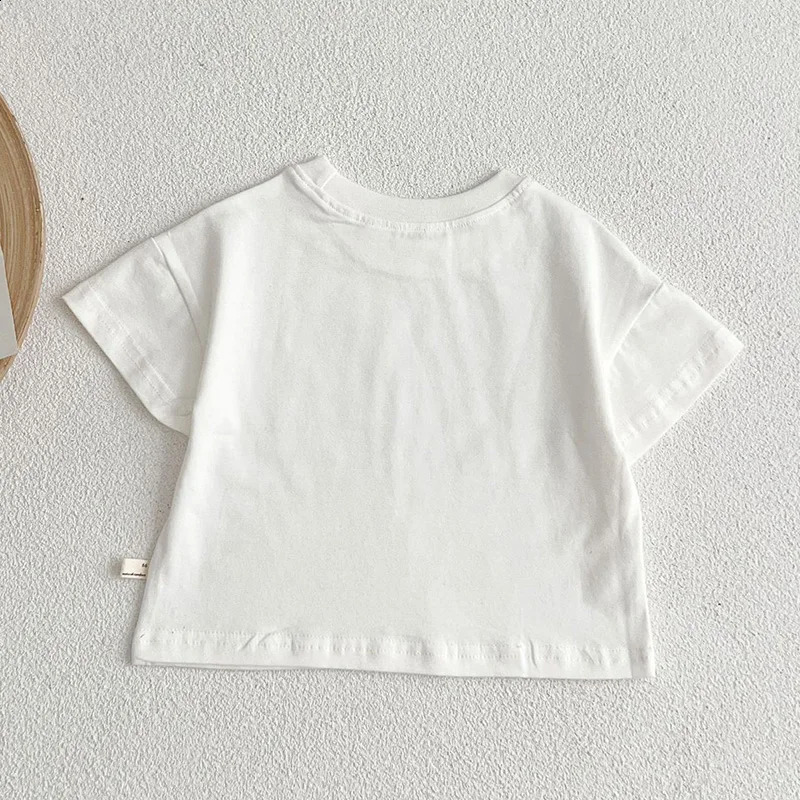 Summer Baby Boys Girls Tshirt Toddler Solid Color Top Clothes Korean Style Infant Short Sleeves 250517z