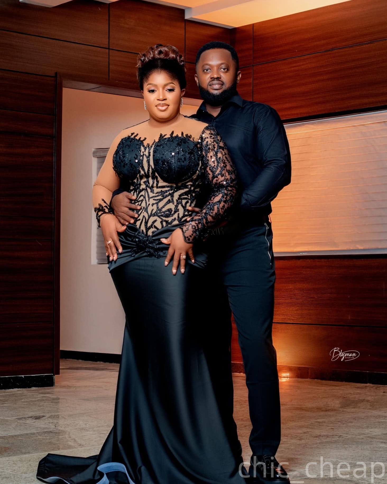 Mermaid Black Plus Size Prom Dresses 2025 Lace Satin Illusion Full Sleeves Evening Formal Party Second Birthday Engagement Gowns Dress For Special Occ
