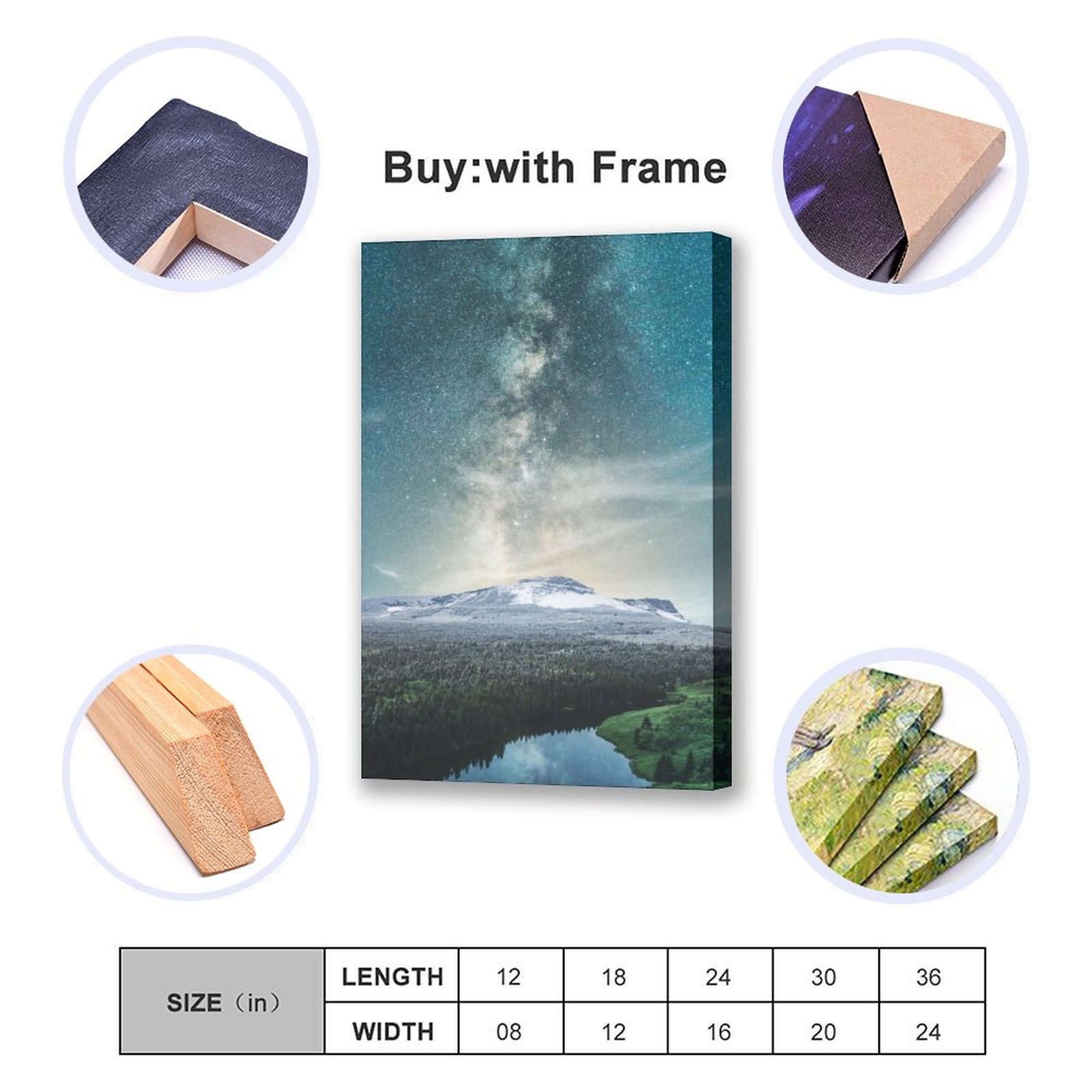 Home Decor Luxury Painting Sunrise And Milky Way Natural Landscape Frame-style Canvas Prints Wall Painting Wall Art Decor Print Picture Paintings for 