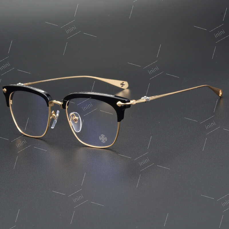 chrome glasses Jacky Xue's same classic eyebrow Luo Xin SLUNTRADECTION punk fashion men's and women's half frame glasses