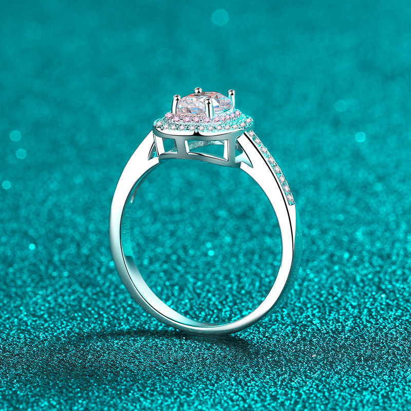 Chic Woman's Wedding Accessory: Sparkling S925 Silver Piece With Stunning Pink Enamel Accent