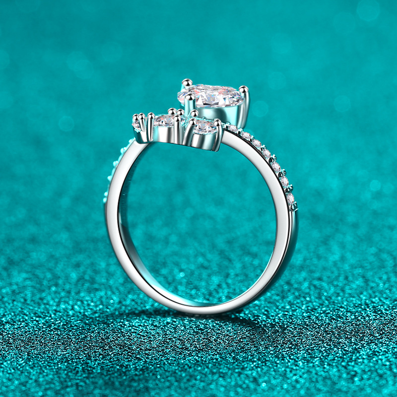 Elegant 925 Sterling Silver Moissanite Heart-Shaped Ring - Ideal Gift for Engagement, Anniversary, and Special Occasions
