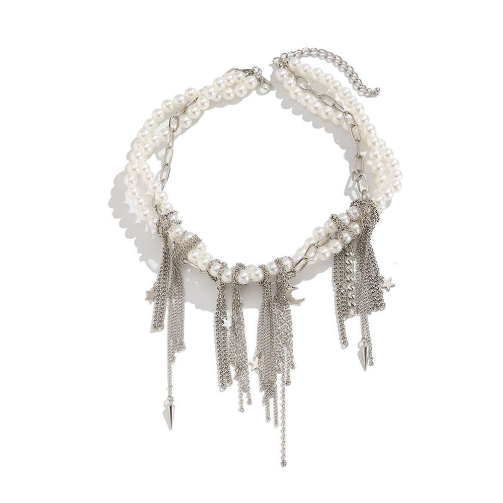 New Temperament Versatile Multi Option Jewelry Apathetic Style Heart Pearl Pendant Necklaces with Personalized Tassel Alloy Chains