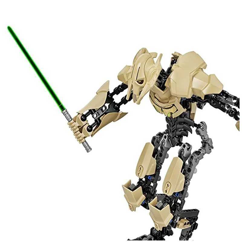 32cm KSZ714 Star Toy Anime General Robot Grievous with Lightsaber Hilt Combat Weapon Model Building Blocks Action Figure Gifts W250522