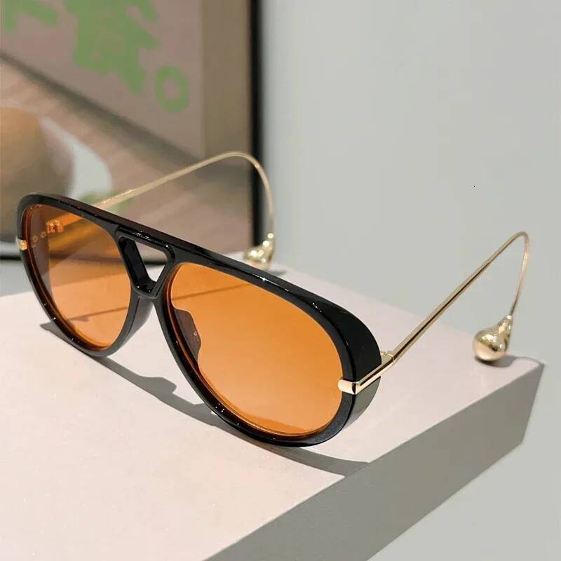 Brand Designer Oversized Pilot Sunglasses Women For Men 2025 Popular Vintage Sun Glasses Punk Double Bridge Shade UV400