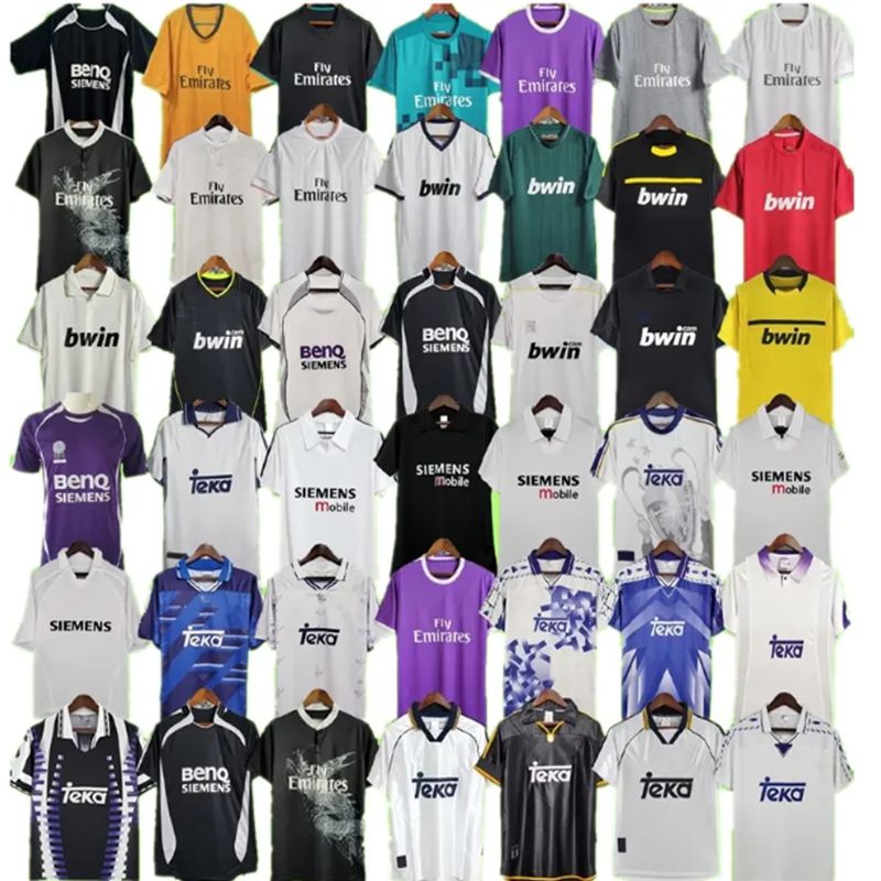 Real Madrid retro soccer jerseys 1992-2018 Ronaldo Raul Figo Zidane vintage football shirts for fans collectibles