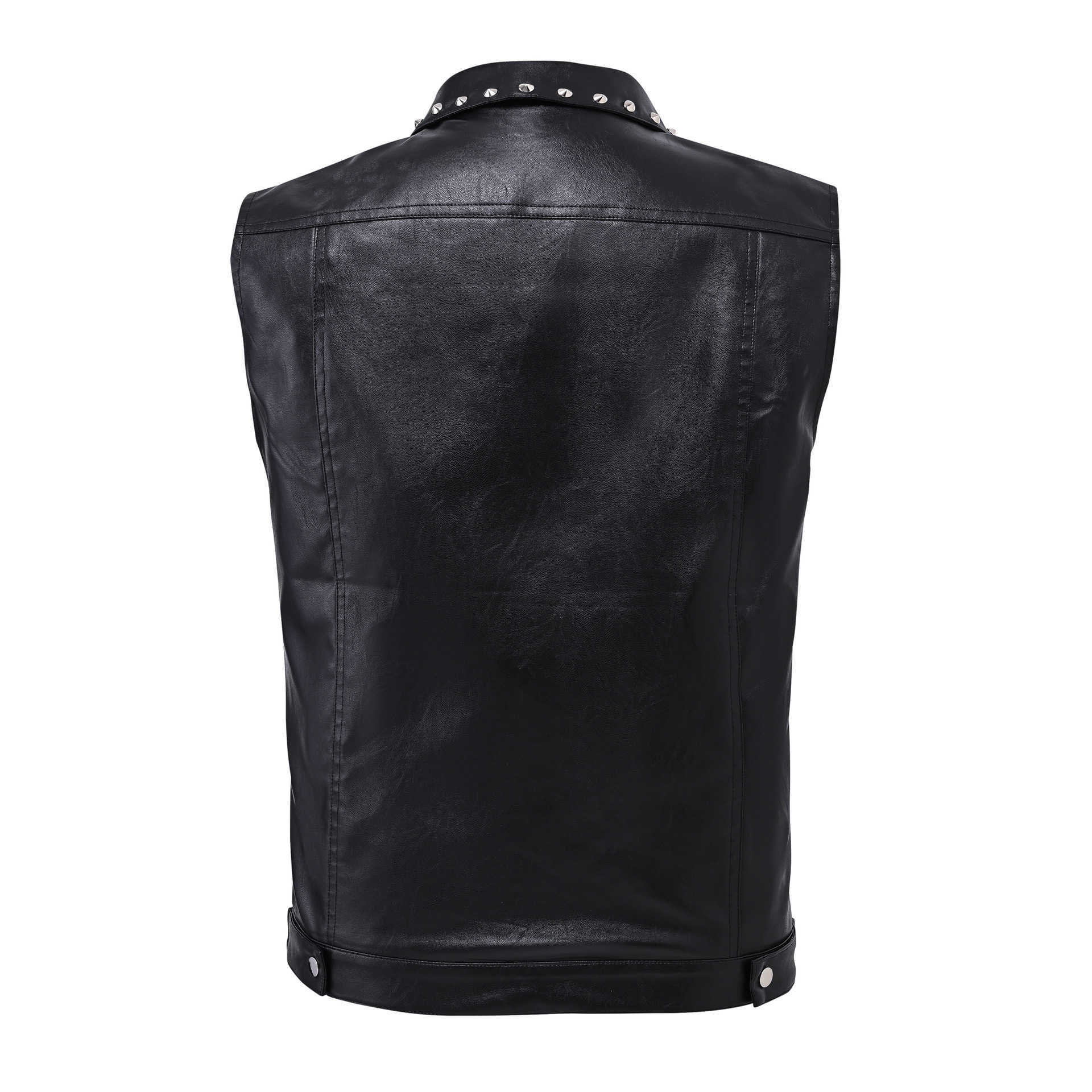 Trendy men's spring, summer and autumn waistcoats, Korean version, slim and cool, riveted, sleeveless, shoulder straps, trendy waistcoats, cross-
