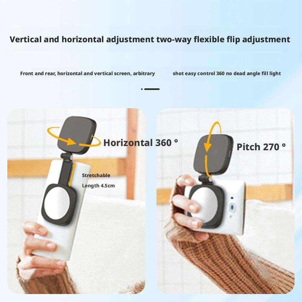Magnetic Selfie Light, 48 LEDs Portable with a Mirror, Folding LED Phone Fill Ring, 3 Modes Camera Light for Selfies Makeup Photography Recording