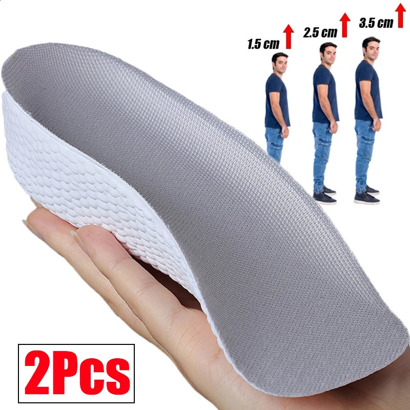 1.5-3.5CM Invisible Height Increasing Insole Orthopedic Arch Support Insole Soft Elastic Light Weight for Men Women Shoes Pads 250521