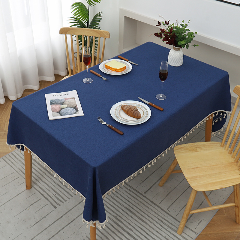 A677 pure color cotton and linen waterproof and oil-proof disposable tablecloth fabric solid color household coffee table Ingni wholesale factory dire