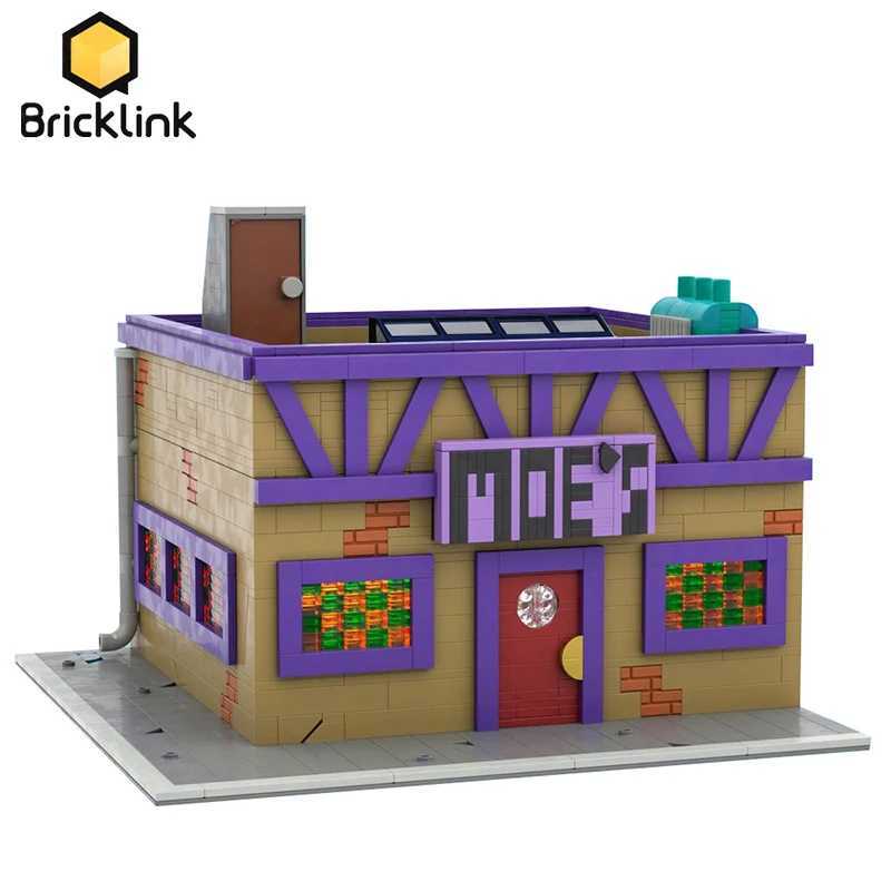 Bricklink Ci House Anime Simpsoned Modular Moes Tavern Model Architecture Street View Building Blocks Kid Toys Gift W250522