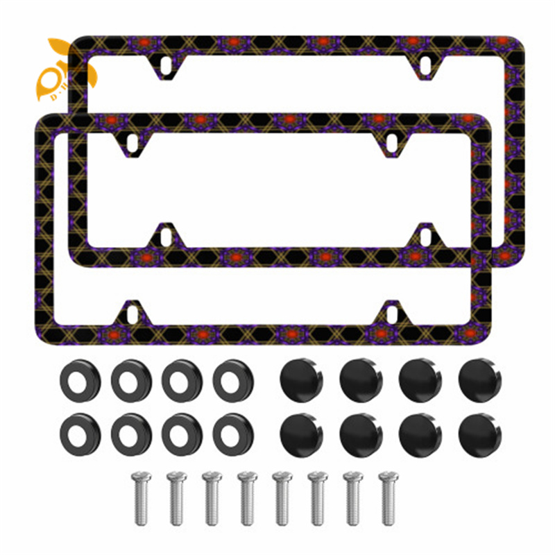 Vertical hole holder (two-piece set) made of stainless steel, easy to install, suitable for holiday gift giving, with a beautiful license plate frame 