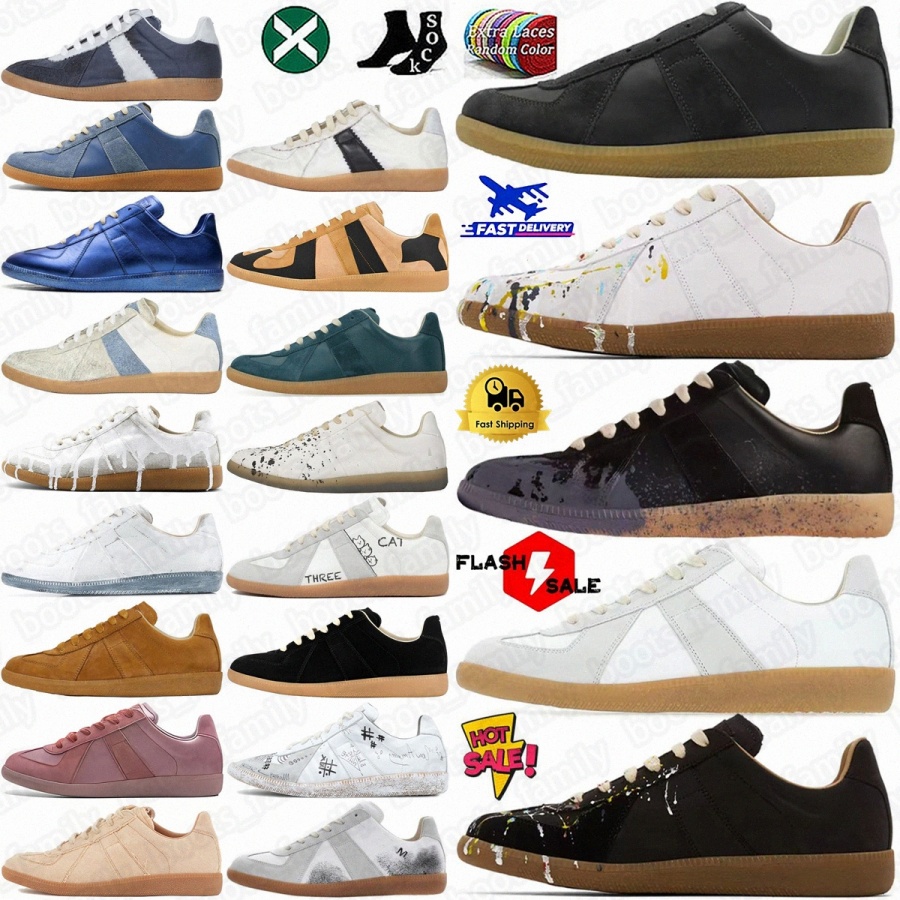 Top quality margela shoes gats designer shoes mm6 sneakers German Army Trainer Pale Blue White Painter Roseate Light Forest Beige Nutmeg Brown Nude Cook Bermuda