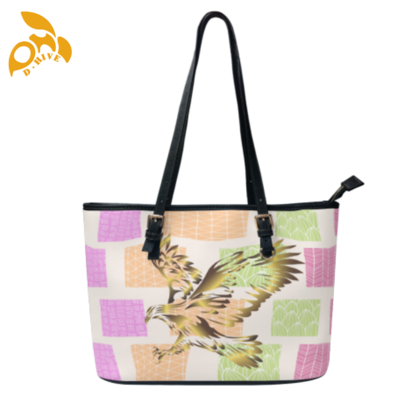 Free delivery. Fashion designers customize lightweight high-quality pink and black leather handbags in size L.