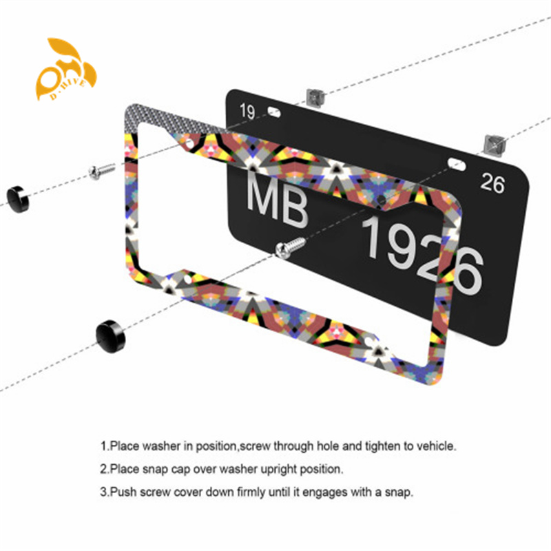 Four hole carbon fiber holder, made of high-end exquisite materials, is easy to install, simple beautiful, and protects the license plate paint