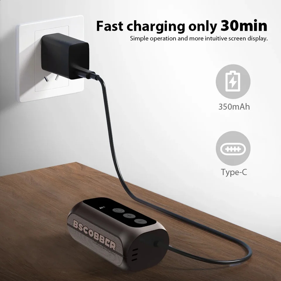 BSCOBBER A5mini Portable Air Pump Portable Rechargeable Wireless Bicycle Accessories Tire Inflator 100PSI High Pressure 250521