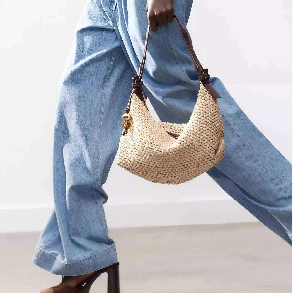 Women's Designer Fashion Woven Straw Summer Travel Beach Bags For Women Handbag Bohemian High Quality Shoulder Bag NEW Vacation Purses