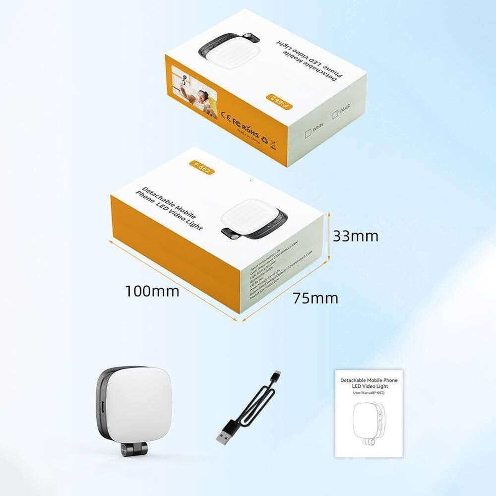 Magnetic Selfie Light, 48 LEDs Portable with a Mirror, Folding LED Phone Fill Ring, 3 Modes Camera Light for Selfies Makeup Photography Recording