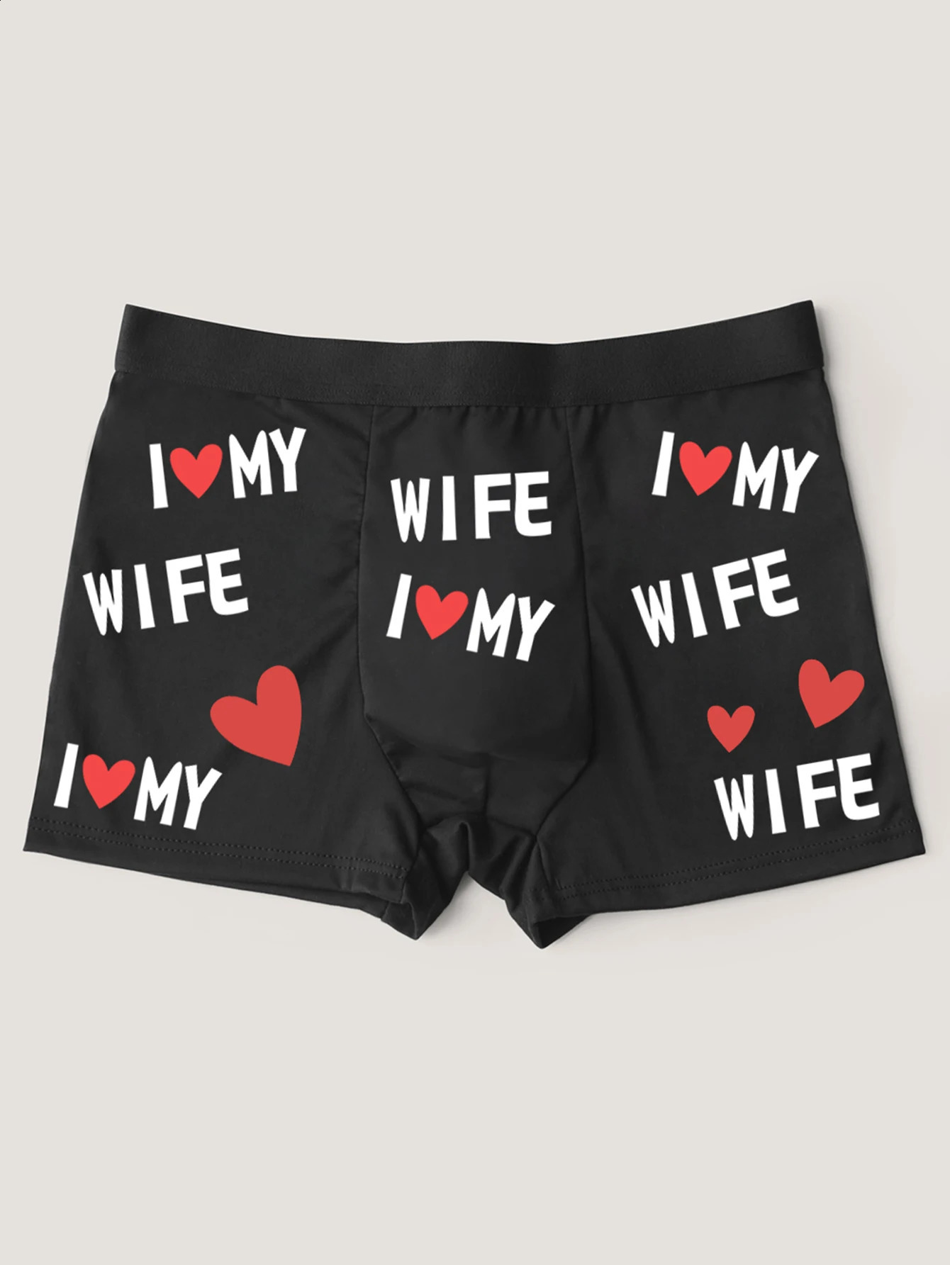 Mens Black Boxer Shorts WithI My Wife Print Comfortable Breathable Underpants Underwear 250519
