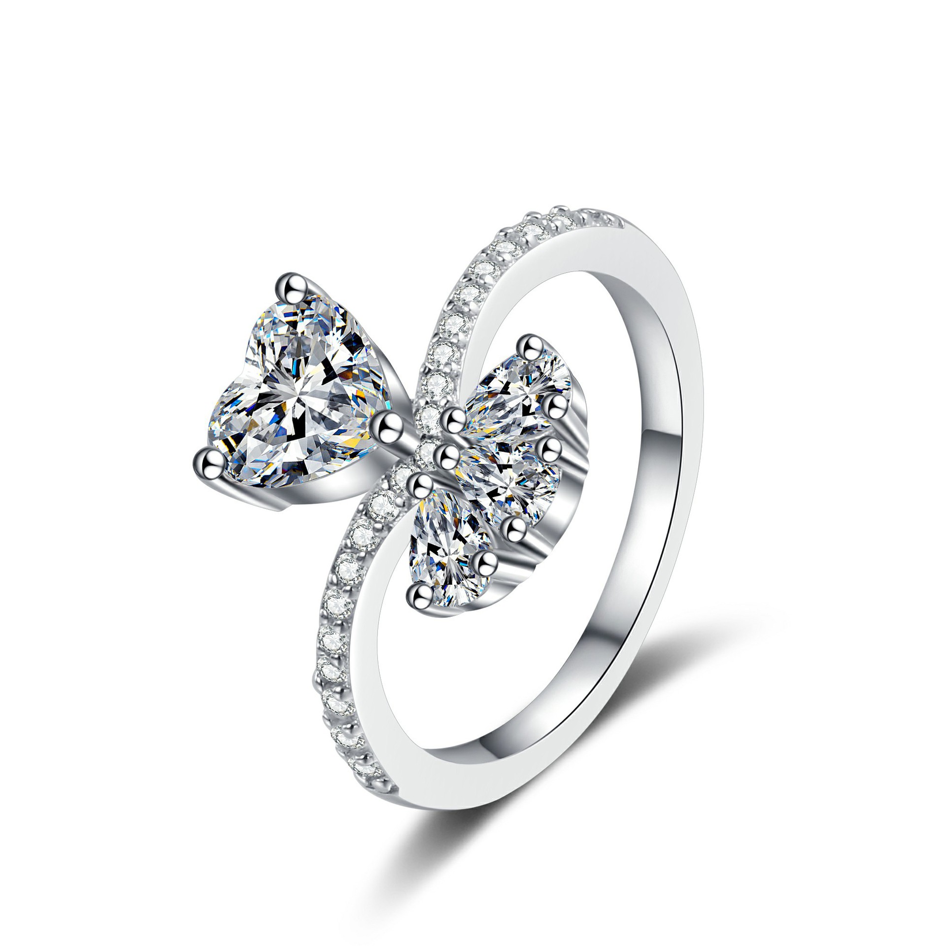 Elegant 925 Sterling Silver Moissanite Heart-Shaped Ring - Ideal Gift for Engagement, Anniversary, and Special Occasions
